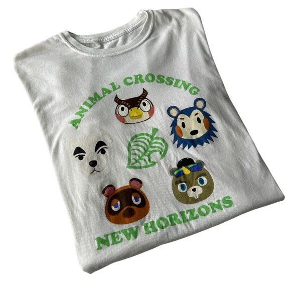 Animal Crossing Graphic White Lightweight 100% Cotton Tee Shirt Size Large - Picture 2 of 7